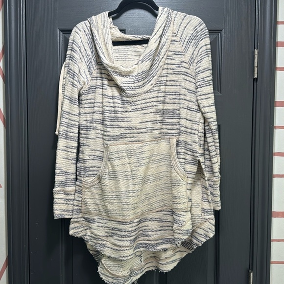Free People Scoop Neck Oversized Tunic Hoodie - S Drug Rug - Picture 3 of 5